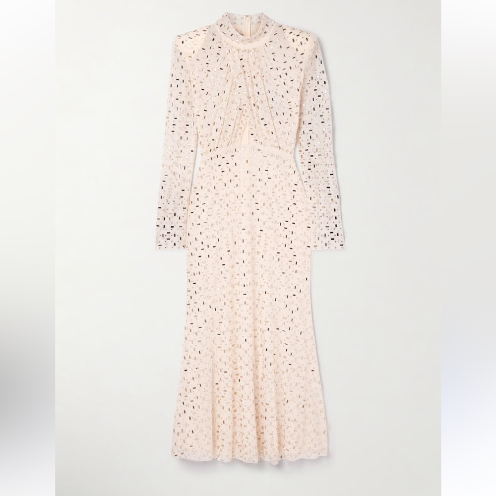 Self-Portrait Cream Lace Midi Dress